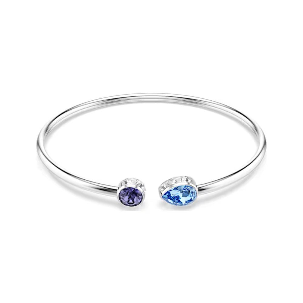 Swarovski Chroma Slv with Purple/Blue Stone Flex Bangle