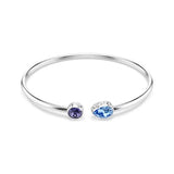 Swarovski Chroma Slv with Purple/Blue Stone Flex Bangle
