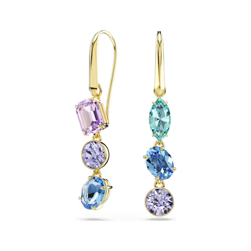 Gema Gold Tone Multi Stone Dangle Earrings