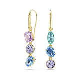 Gema Gold Tone Multi Stone Dangle Earrings