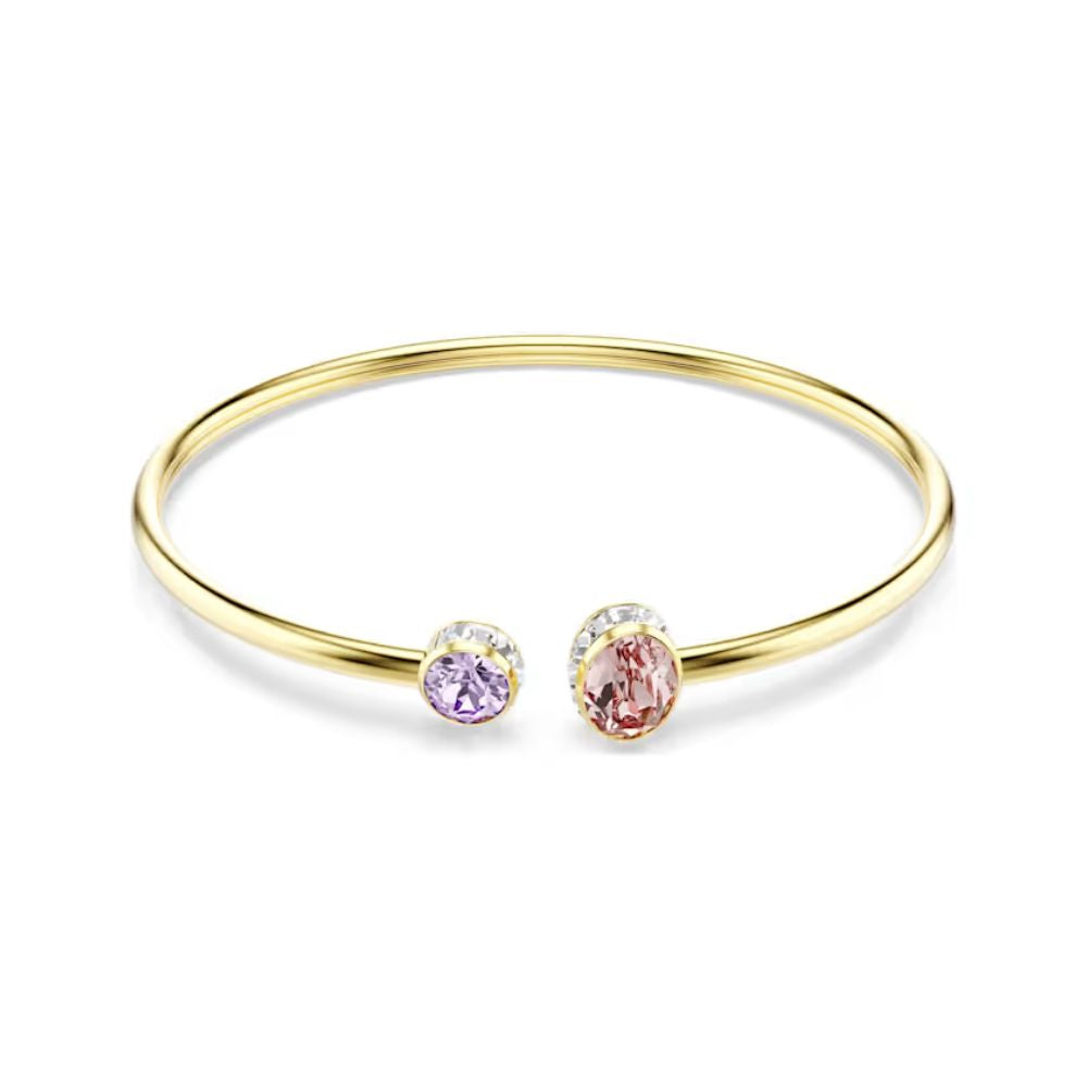 Swarovski Chroma Gold Tone Flex Bangle with Multi Stone