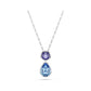 Chrome Silver Rever Multi Stone Necklace