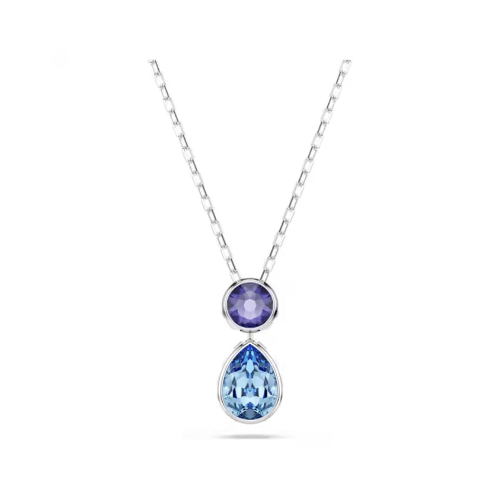 Chrome Silver Rever Multi Stone Necklace