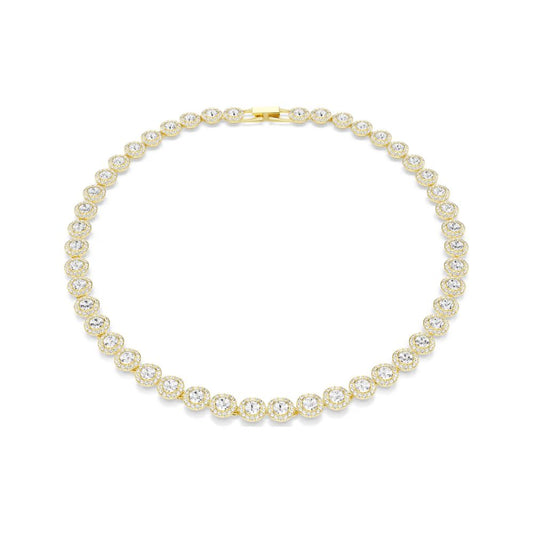 Una Yellow Gold Tone All Around Crystal Necklace