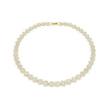 Una Yellow Gold Tone All Around Crystal Necklace