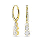 Yellow Tone Una Three Stone Drop Earrings