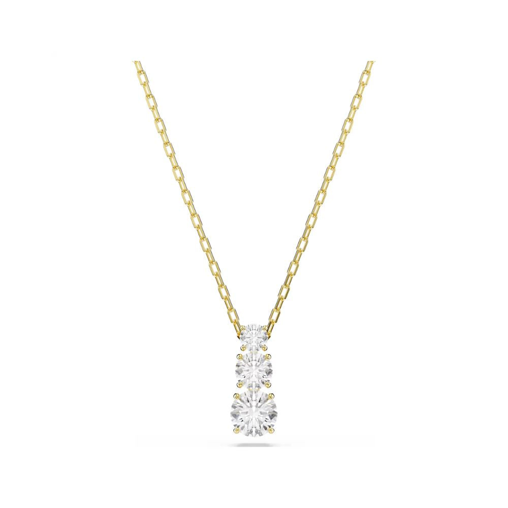 Yellow Gold Tone Stilla Three Stone Pendant