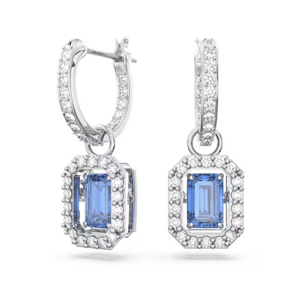 Millenia Drop Earrings with Clear & Blue Stones