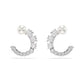 Matrix Pearl and Clear Stone Earrings