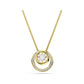 Hyperbola Yellow Gold Tone Double Circle Pendant