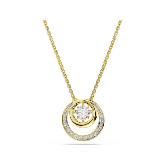 Hyperbola Yellow Gold Tone Double Circle Pendant