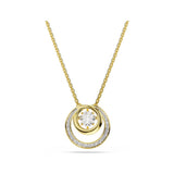 Hyperbola Yellow Gold Tone Double Circle Pendant