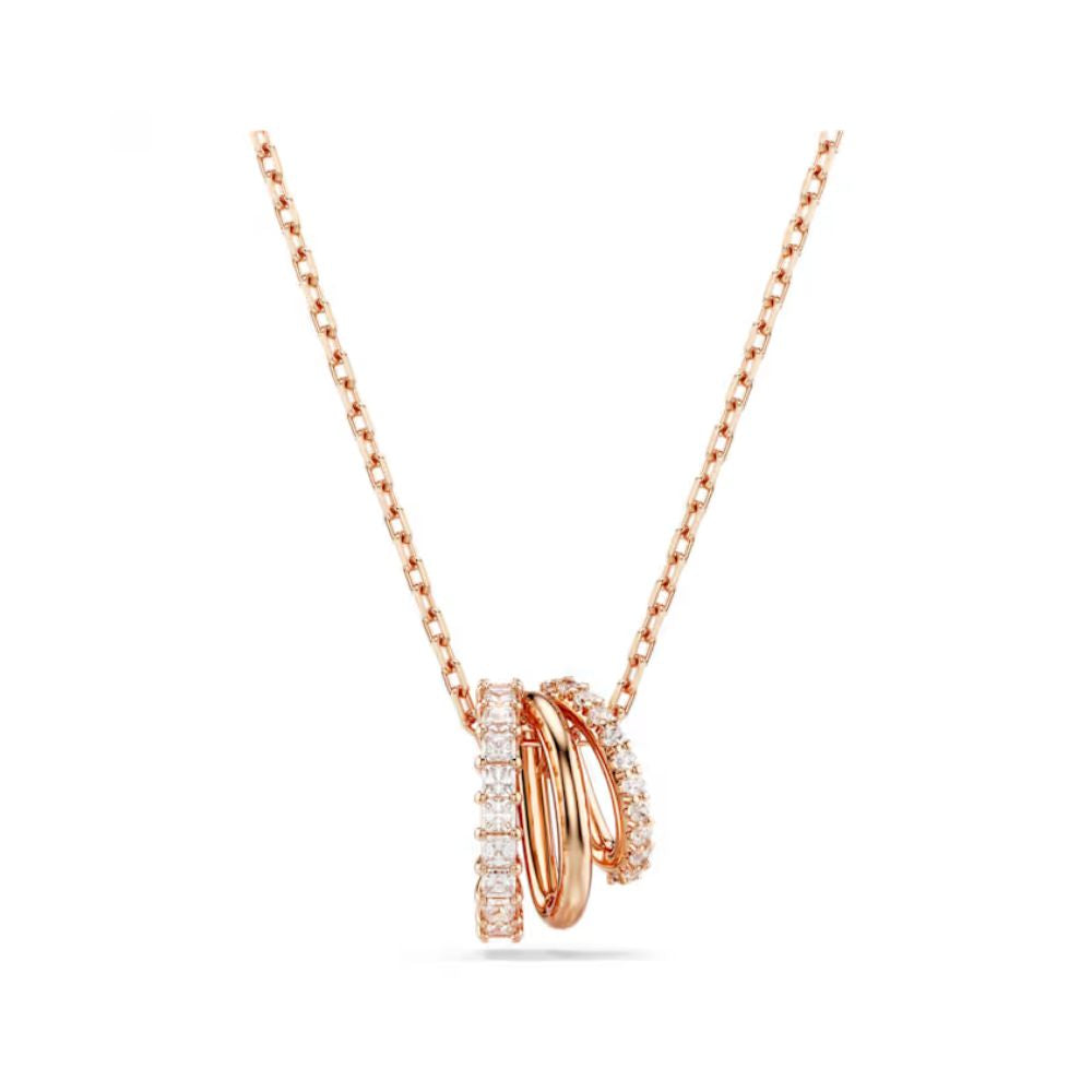Hyperbola Rose Gold Tone Three Row Necklace