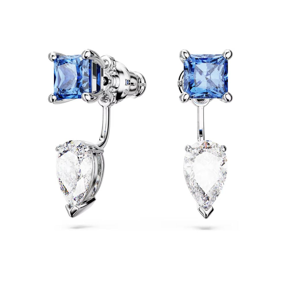 Mesmera Blue & Clear Two Stone Drop Earrings