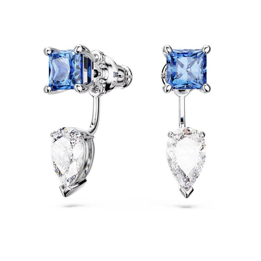 Mesmera Blue & Clear Two Stone Drop Earrings