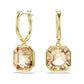 Gold Tone Millenia Square Drop Earrings