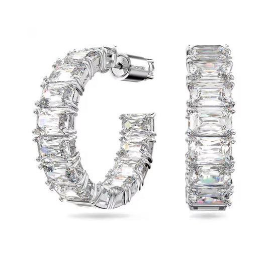 Clear Millenia Hoop Earrings