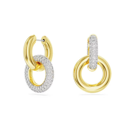 Swarovski Dextera Interlocking Hoops - Asymmetrical - Gold Plated