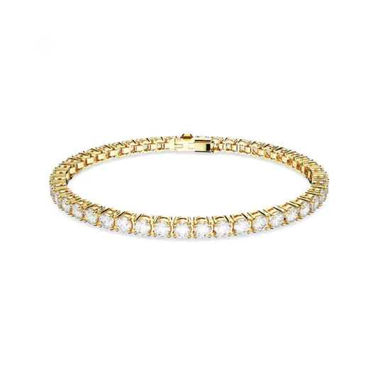 Swarovski MatrixTennis Bracelet - Gold Plated - Size XL