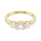 Yellow Gold Tone Stilla Three Clear Stone Ring