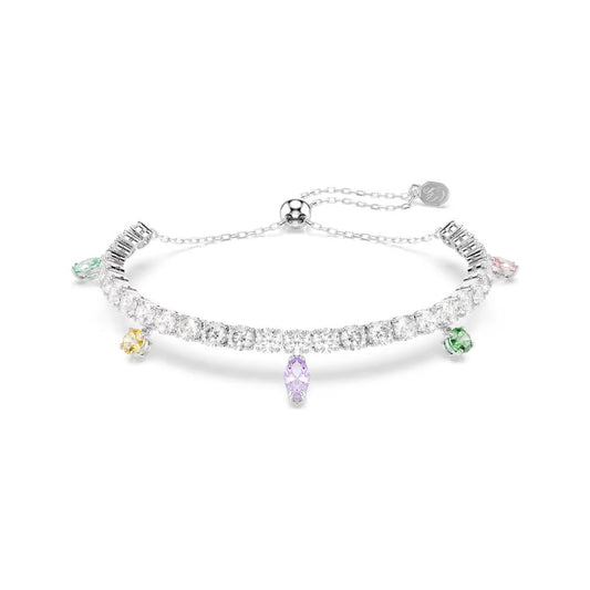 2026 Capsule Clear Tennis Bracelet with Multi Color Dangle Stones