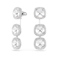 Una Three Clear Stone Dangle Earrings