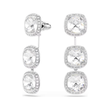 Una Three Clear Stone Dangle Earrings