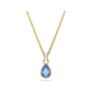 Chroma Yellow Gold Tone Blue Tear Drop Pendant