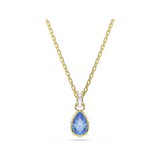 Chroma Yellow Gold Tone Blue Tear Drop Pendant