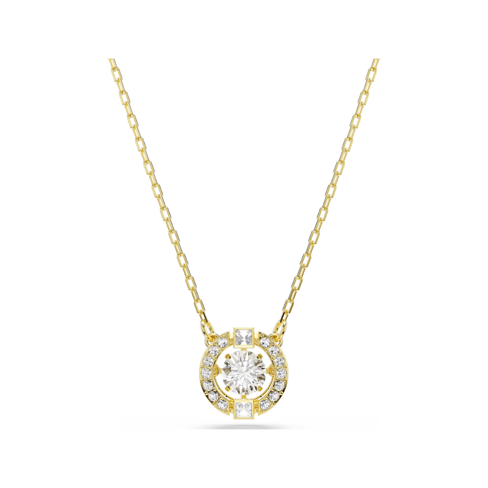 Una Yellow Gold Tone Clear Floating Pendant