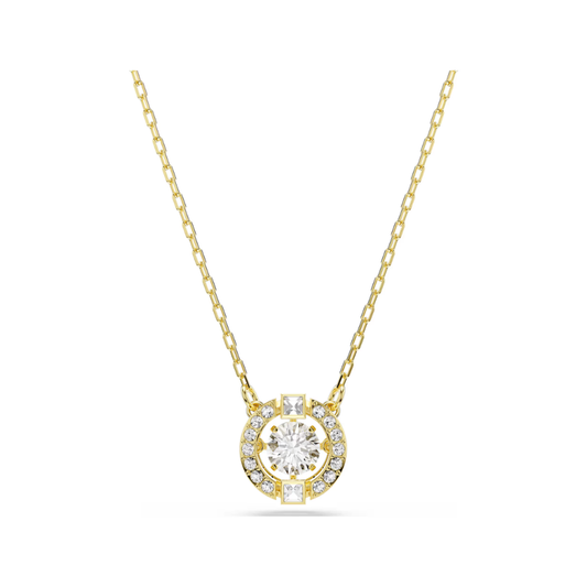 Una Yellow Gold Tone Clear Floating Pendant