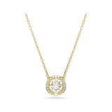 Una Yellow Gold Tone Clear Floating Pendant
