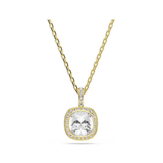 Una Yellow Gold Tone Clear Stone Pendant