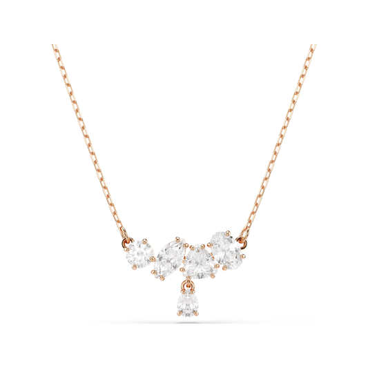 Mesmera Rose Gold Tone Clear Stone Necklace
