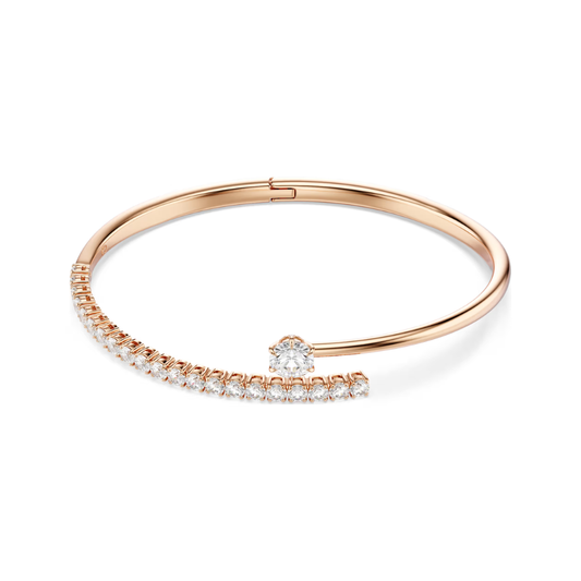 Matrix Rose Gold Tone Clear Stone Bangle