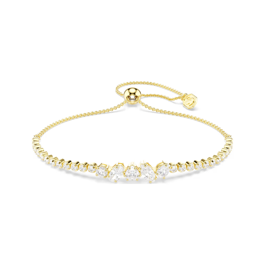 Mesmera Yellow Gold Tone Clear Stone Bracelet