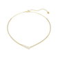Mesmera Yellow Gold Tone Clear Stone Necklace