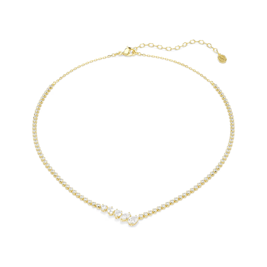 Mesmera Yellow Gold Tone Clear Stone Necklace
