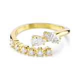 Mesmera Yellow Gold Tone Clear Stone Ring