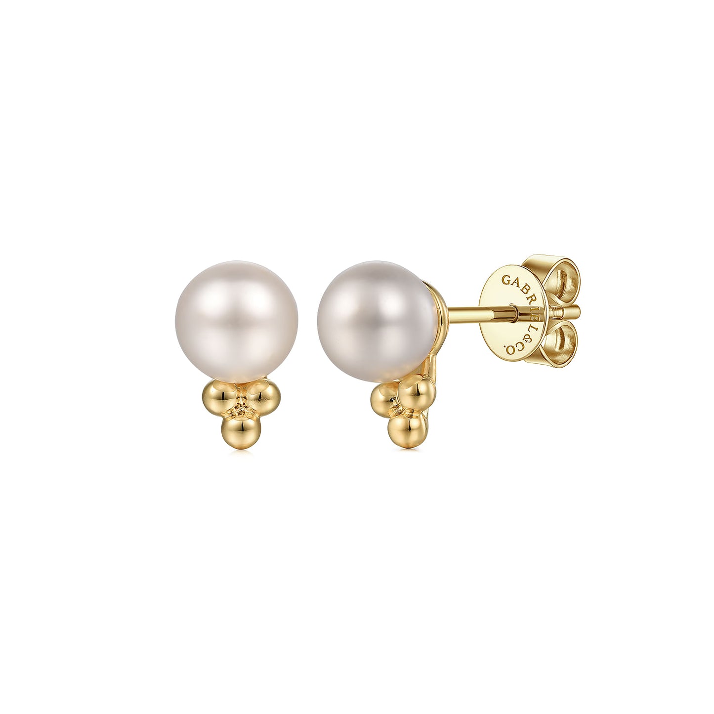 14K Yellow Gold Freshwater Pearl Bujukan Stud Earrings