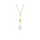 14K Clover Bujukan Freshwater Pearl Drop Necklace