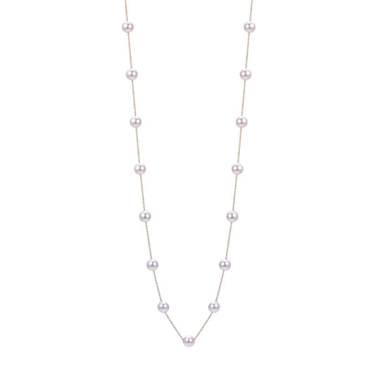 Akoya Pearl Station Necklace 18"