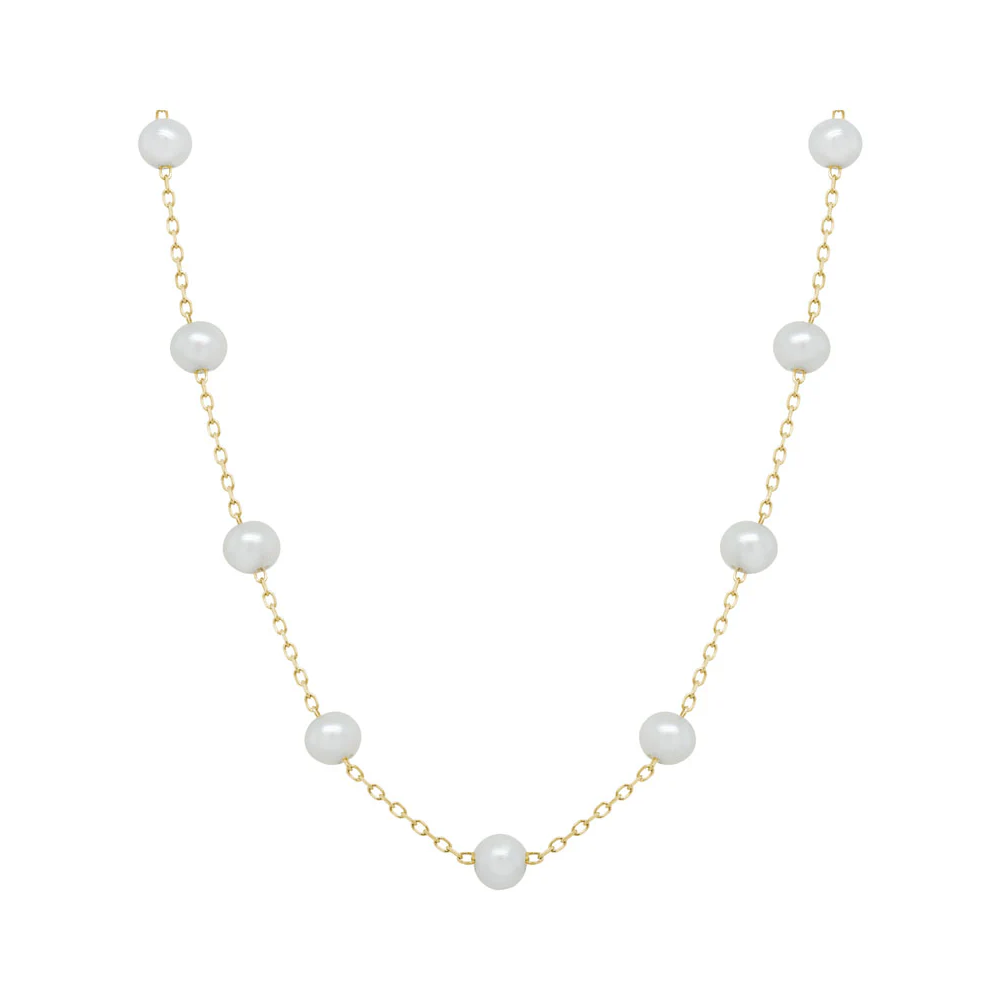 Fresh Water Cultured Pearl Station Necklace