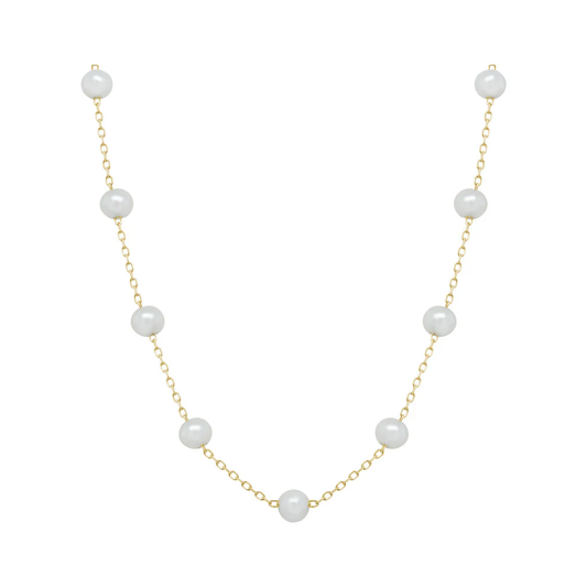 Fresh Water Cultured Pearl Station Necklace