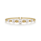 14K Freshwater Pearl Station Bujukan Bangle Bracelet