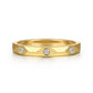 14K Yellow Gold Diamond Cut Diamond Stackable Band