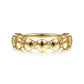 14K Yellow Gold Round Station Stackable Band