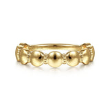 14K Yellow Gold Round Station Stackable Band