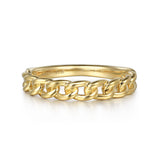 14K Yellow Gold Cuban Link Stackable Band