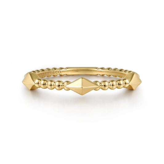 14K Yellow Gold Bujukan Pyramid Classic Band